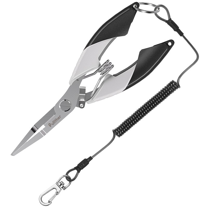 Pullzer Fishing Tool with Multi Functional Open Loop Aluminum Fishing Pliers Fishing Line Cutting Machine Saltwater with Sheath